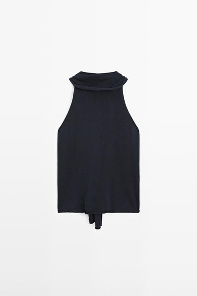 Massimo Dutti Легкая майка с завязками на шее