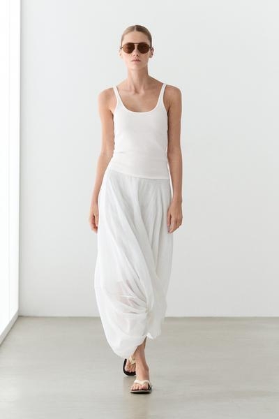 Massimo Dutti Топ с тонкими бретелями из хлопкового микса