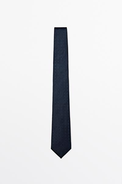 Massimo Dutti Галстук из 100% шелка с вышитой деталью
