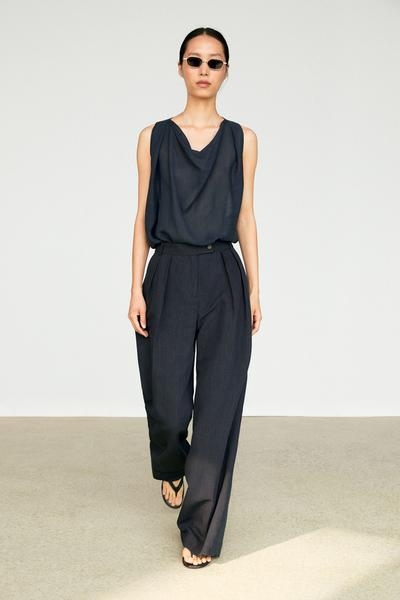 Massimo Dutti Брюки из льняной ткани меланж купить с доставкой.