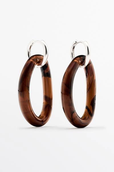 Серьги-кольца из стекла massimo dutti- Заказать в России