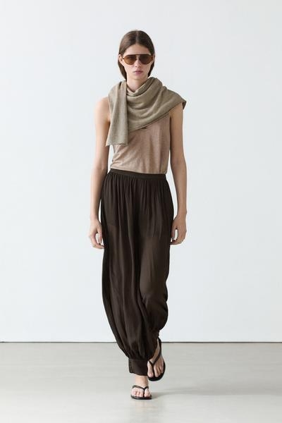 Massimo Dutti Полупрозрачные шаровары с пуговицами