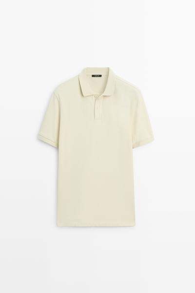 Massimo Dutti Поло из микротекстурного хлопкового пике купить с доставкой.