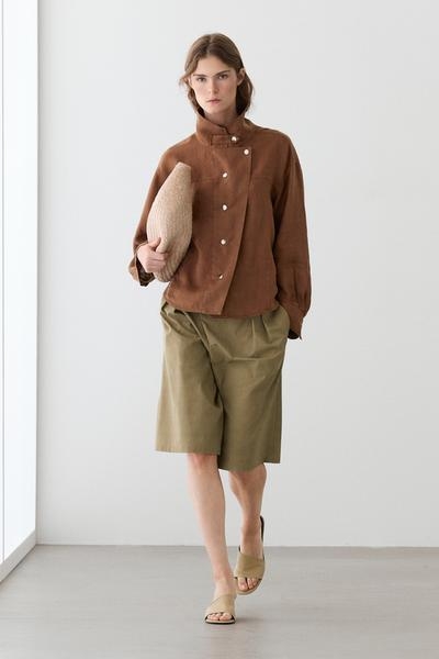 Massimo Dutti Рубашка из 100% льна с кнопками