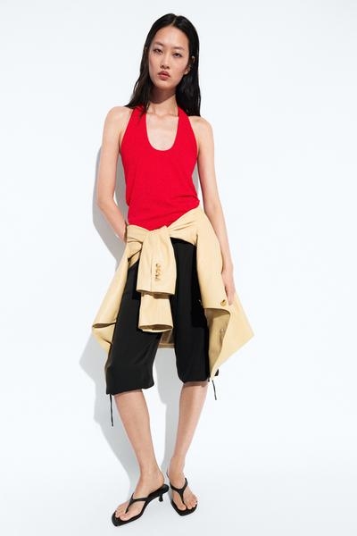 Massimo Dutti Топ с американской проймой из хлопка и модала