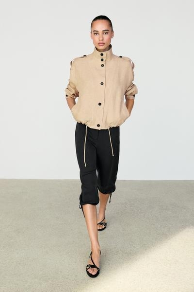 Massimo Dutti Жакет-бомбер из 100% льна купить с доставкой.