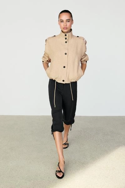 Жакет-бомбер из 100% льна- Заказать в России