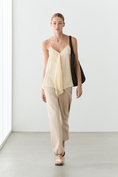 Massimo Dutti Топ на тонких бретелях с оборкой