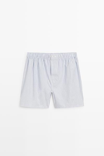 Massimo Dutti 100% хлопковые полосатые боксеры купить с доставкой.