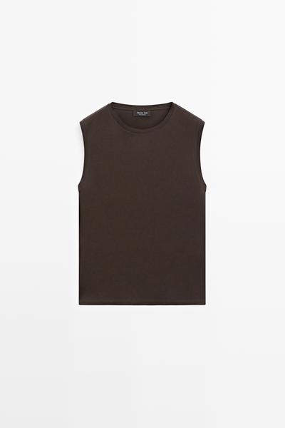 Massimo Dutti Топ без рукавов из 100% хлопка