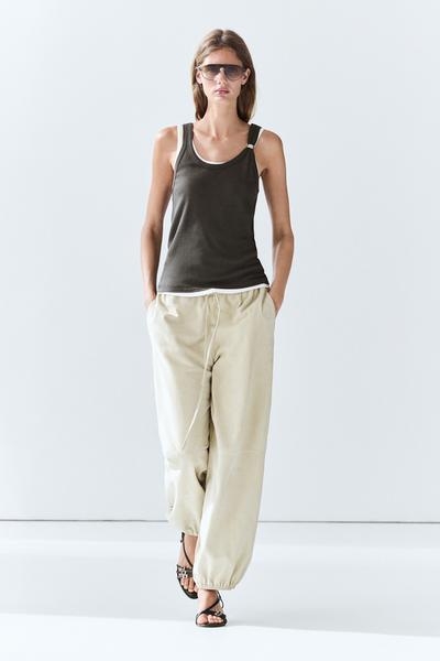 Massimo Dutti Топ с двойным слоем и декоративной металлической аппликацией на бретелях купить с доставкой.