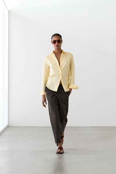 Massimo Dutti Узкие брюки из льняной смеси купить с доставкой.