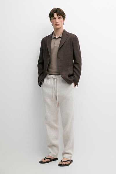 Massimo Dutti Брюки-джоггеры из льна купить с доставкой.
