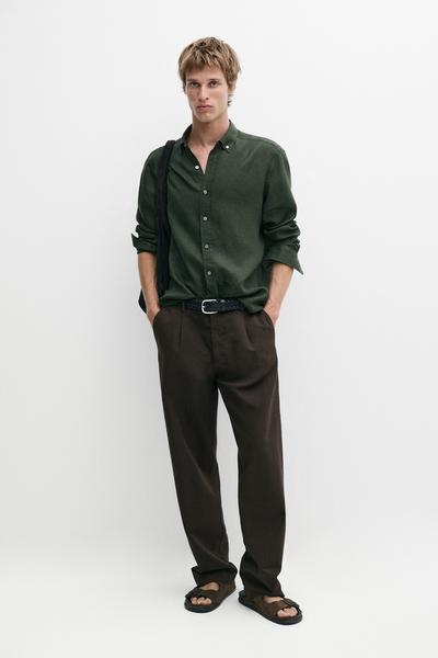 Massimo Dutti Рубашка из 100% льна свободного кроя