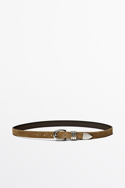 Massimo Dutti Ремень из кожи с раздельной замшевой отделкой и металлической деталью купить с доставкой.