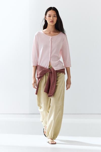 Massimo Dutti Кардиган с лодочкой из хлопкового микса