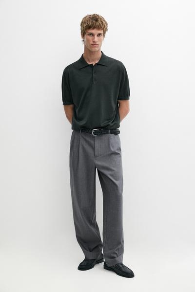 Massimo Dutti Штаны свободного кроя из легкой шерсти