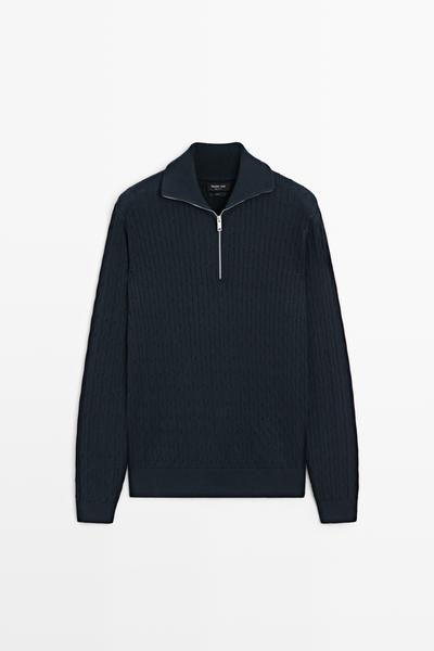 Massimo Dutti Свитер с молнией и воротником-стойкой