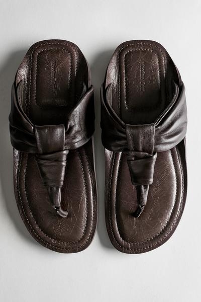 Massimo Dutti Сандалии из собранной кожи с узлом купить с доставкой.