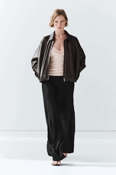 Massimo Dutti Прямые брюки из струящейся ткани