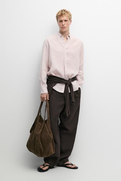 Massimo Dutti Рубашка прямого кроя из 100% льна