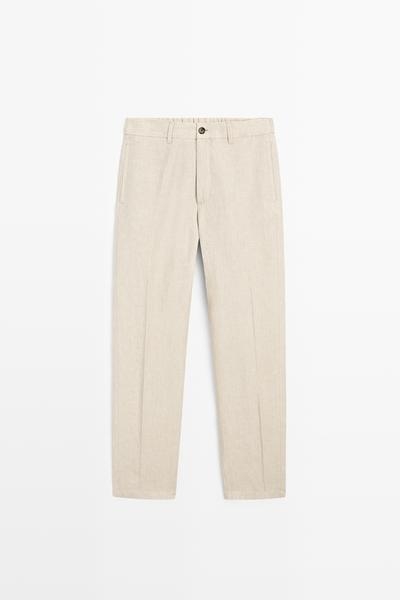 Massimo Dutti Брюки из 100% льна с эластичным поясом