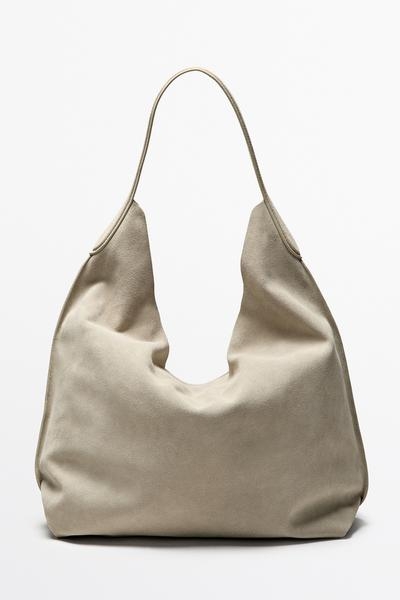 Massimo Dutti Макси сумка на плечо из замшевой кожи купить с доставкой.