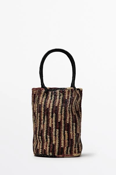 Massimo Dutti Мини-сумка-ведро из рафии