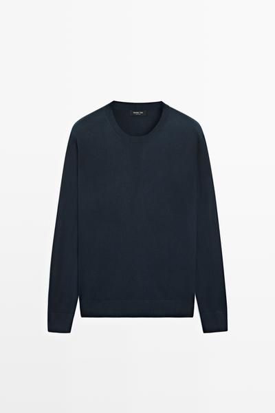 Massimo Dutti Вязаный свитер из хлопкового смешанного материала