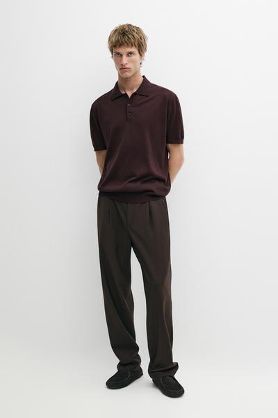 Massimo Dutti Вязаная поло из шерстяной смеси