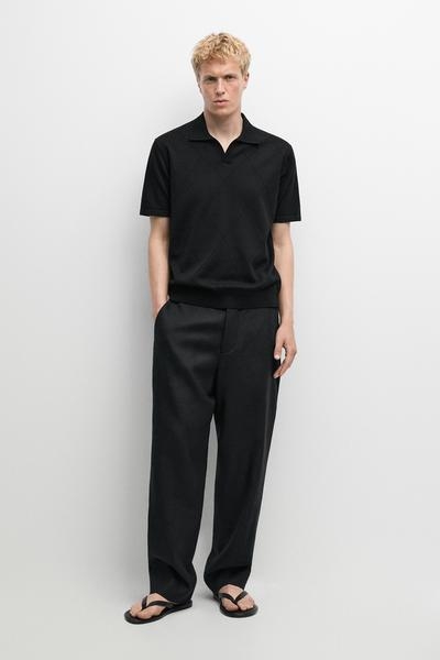 Massimo Dutti Поло с короткими рукавами из 100% хлопка