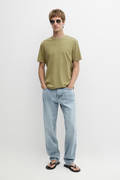 Massimo Dutti Футболка с двойным воротником из 100% хлопка