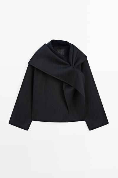 Massimo Dutti Жакет с деталью в виде короткого шарфа