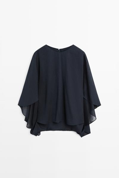 Massimo Dutti Асимметричная струящаяся накидка купить с доставкой.