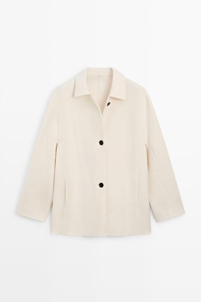 Massimo Dutti Среднее пальто из шерстяной смеси с одним рядом пуговиц купить с доставкой.