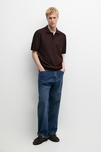 Massimo Dutti Поло из 100% хлопка с текстурой