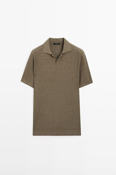 Massimo Dutti Поло из трикотажа с хлопковым смешением