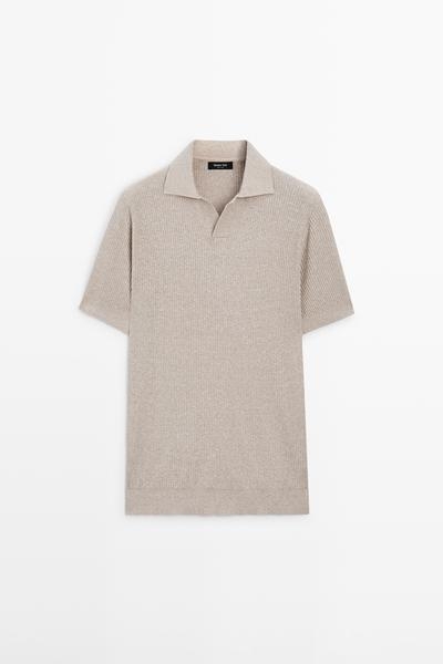 Massimo Dutti Вязаная поло из хлопкового микса
