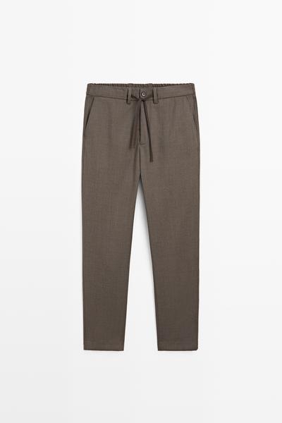 Massimo Dutti Координируемые брюки из смешанной шерсти купить с доставкой.
