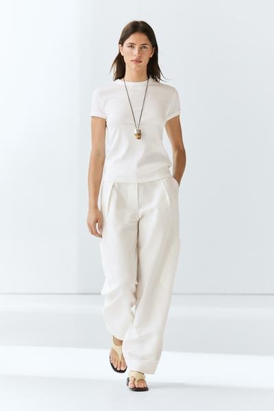 Massimo Dutti Футболка с коротким рукавом из 100% хлопка купить с доставкой.