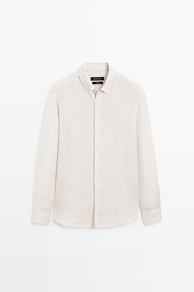 Massimo Dutti Рубашка REGULAR FIT из 100% льна купить с доставкой.