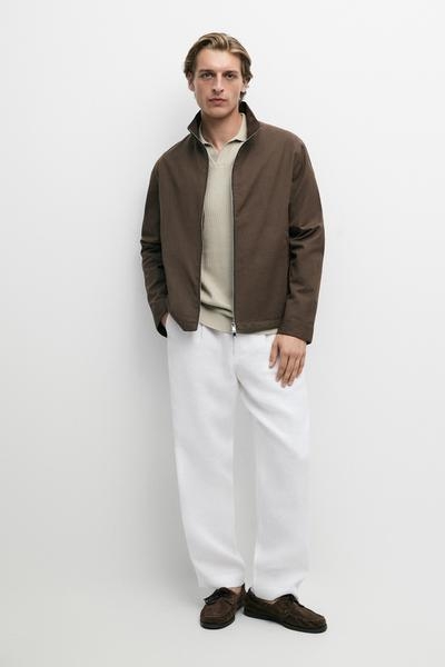 Massimo Dutti Жакет с высоким воротом из хлопкового микса
