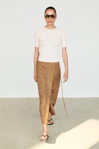 Massimo Dutti Миди-юбка парео с аппликациями купить с доставкой.