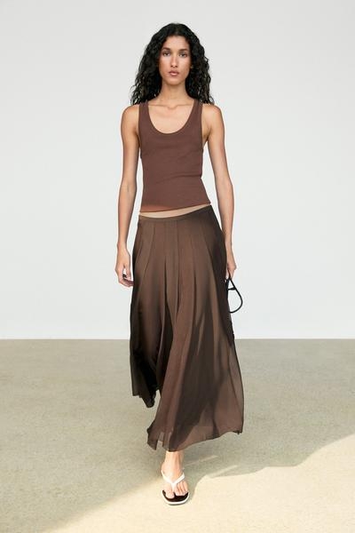 Massimo Dutti Платья-миди клёш из струящейся ткани MASSIMO DUTTI купить с доставкой.