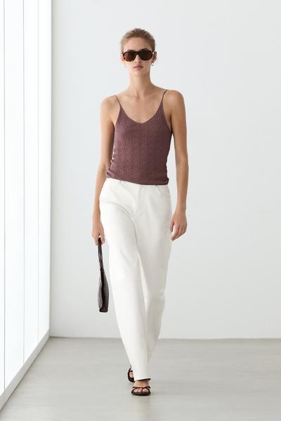 Massimo Dutti Джинсы из кожи прямого кроя купить с доставкой.