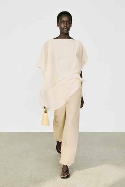 Massimo Dutti Блузка асимметричного кроя в стиле накидки купить с доставкой.