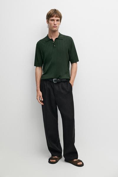 Massimo Dutti Рубашка-поло из вязаного хлопкового трикотажа