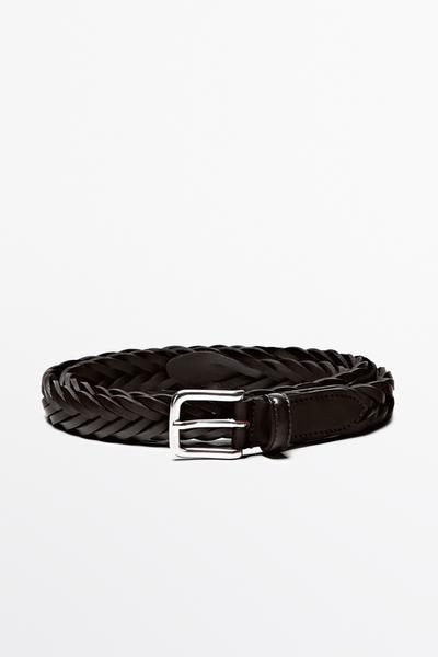 Massimo Dutti Плетённый кожаный ремень купить с доставкой.