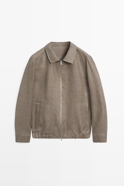 Massimo Dutti Льняной жакет FADED TOTAL LOOK