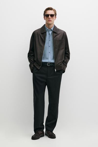 Massimo Dutti Куртка из кожи наппа с карманом купить с доставкой.